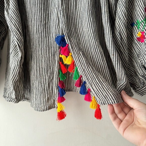 Floreat | Soleil Colorful Embroidered Striped Blouse - Picture 12 of 13